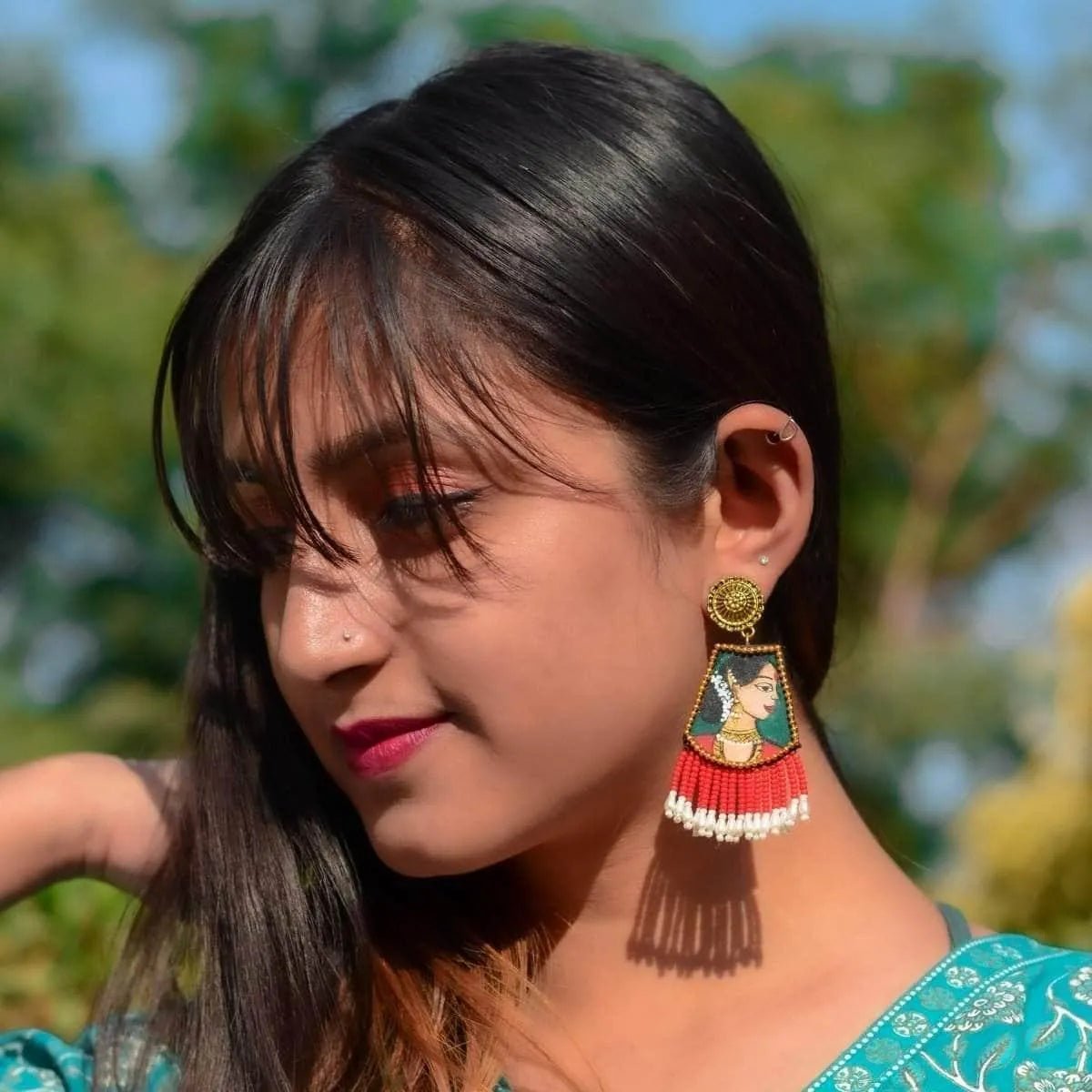 Handpainted and Handmade Earrings - KHOJ.CITY