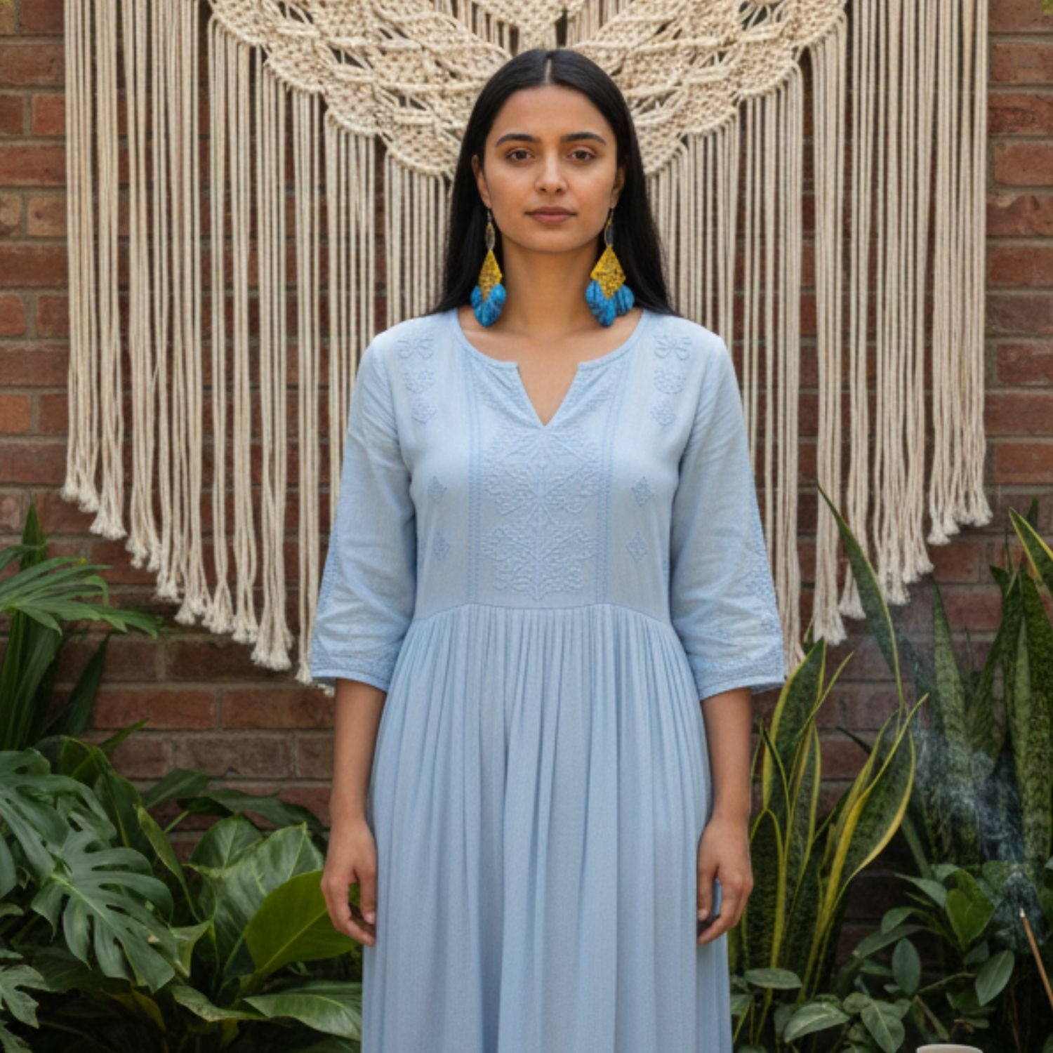 Waru Multi Color Hand Painted Drop (Earrings) HP-ER