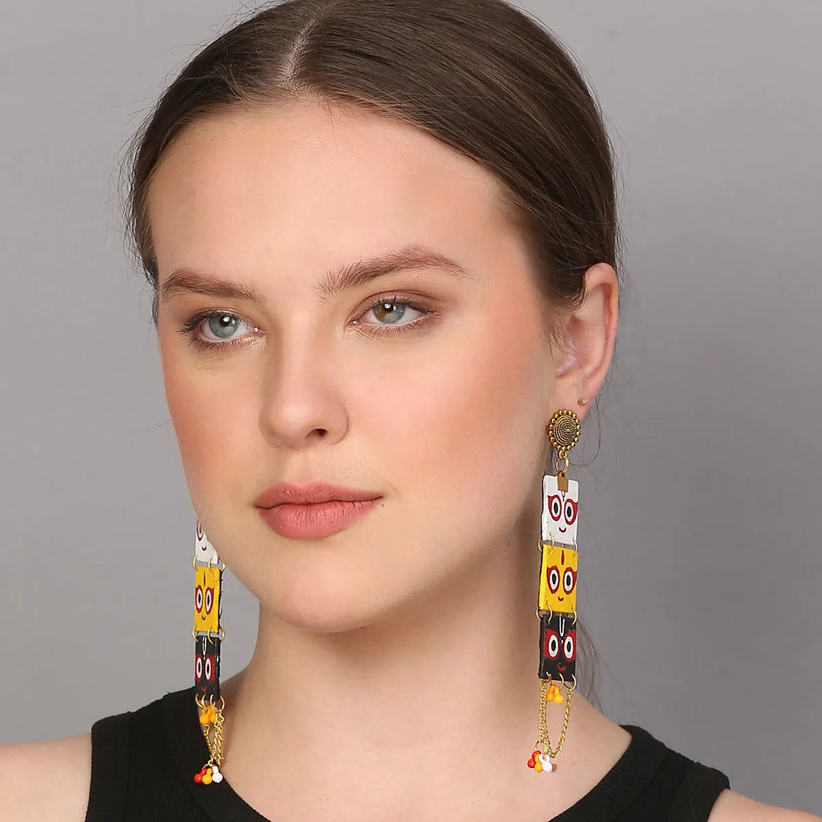 Keshava Puri Jagannath Traditional Multi Color Hand Painted Drop (Earrings) HP-ER-160