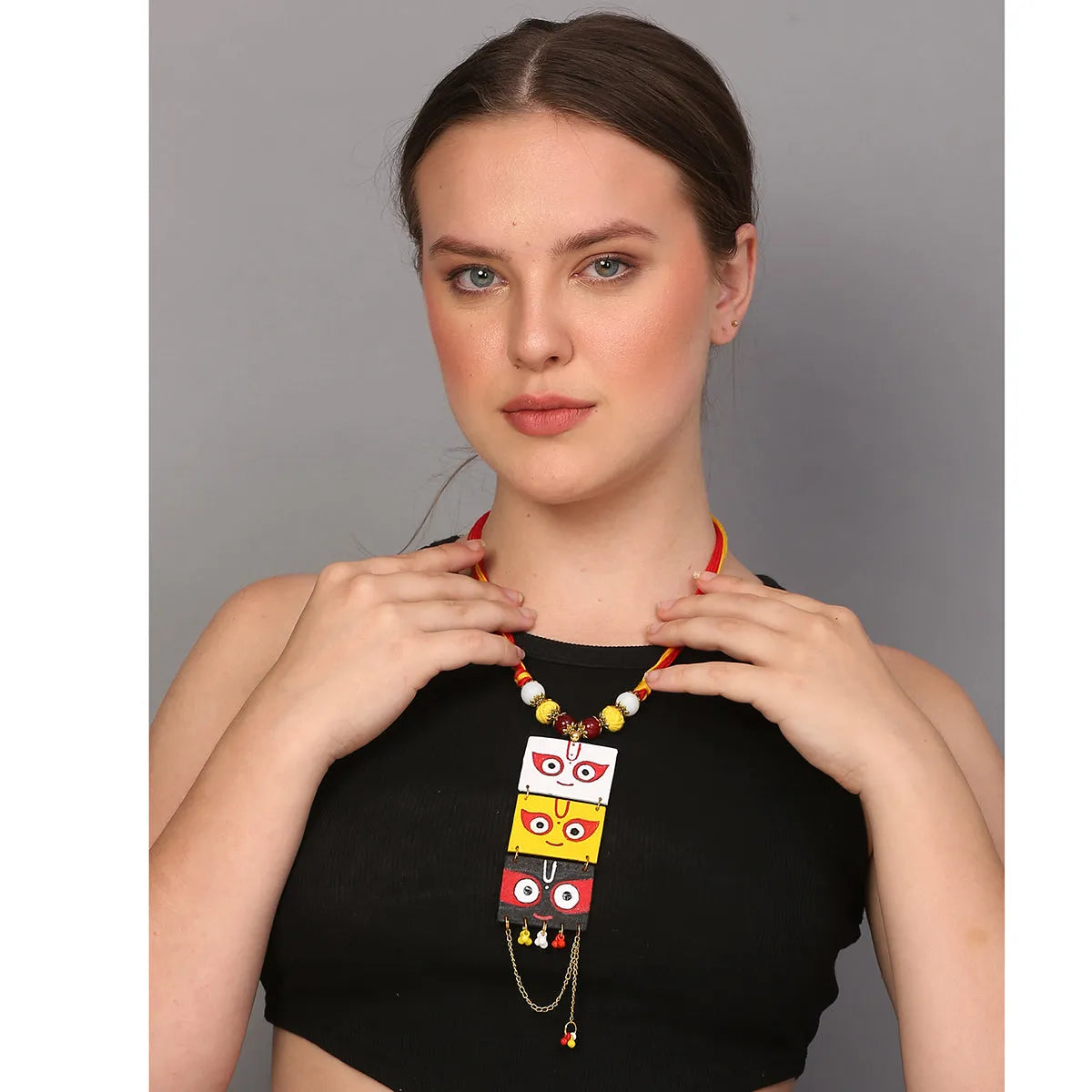 Keshava Puri Jagannath Traditional Multi Color Hand Painted (Necklace) HP-NP-149