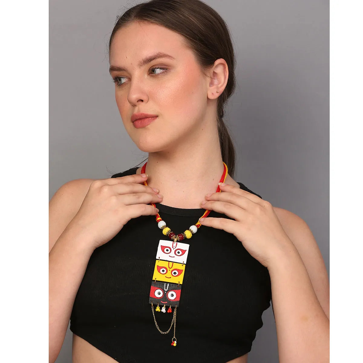 Keshava Puri Jagannath Traditional Multi Color Hand Painted (Necklace) HP-NP-149