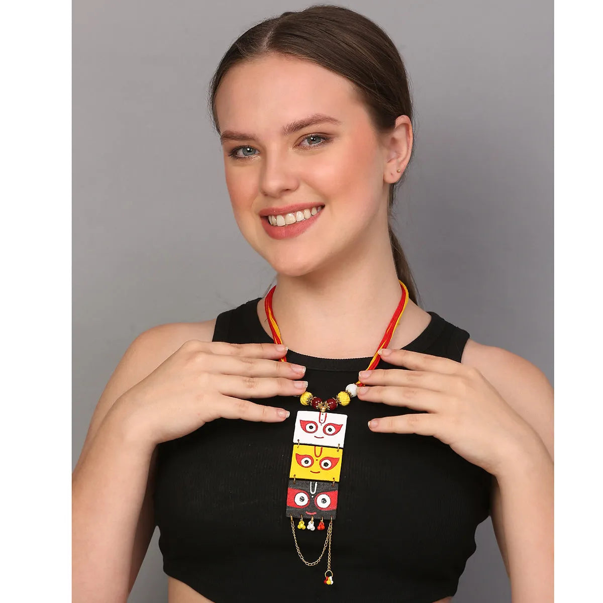 Keshava Puri Jagannath Traditional Multi Color Hand Painted (Necklace) HP-NP-149