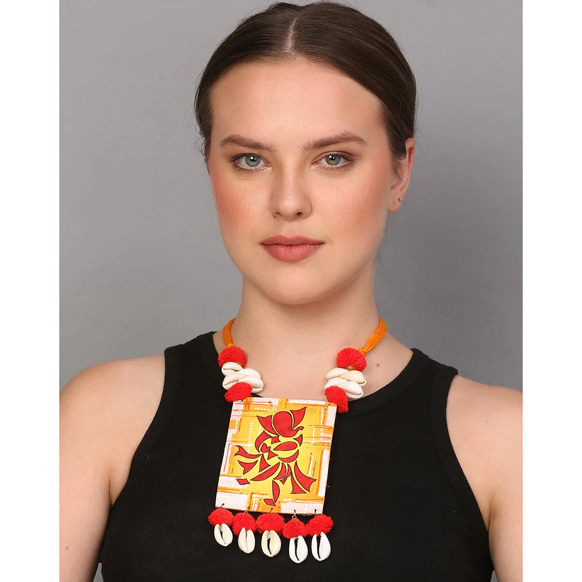 Taandav Mumbai Cha Ganesha Traditional Multi Color Hand Painted (Necklace) HP-NP-146