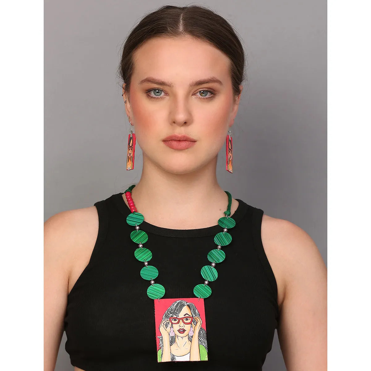Specs Appeal Urban Naari Bohemian Multi Color Hand Painted (Necklace set) HP-NP