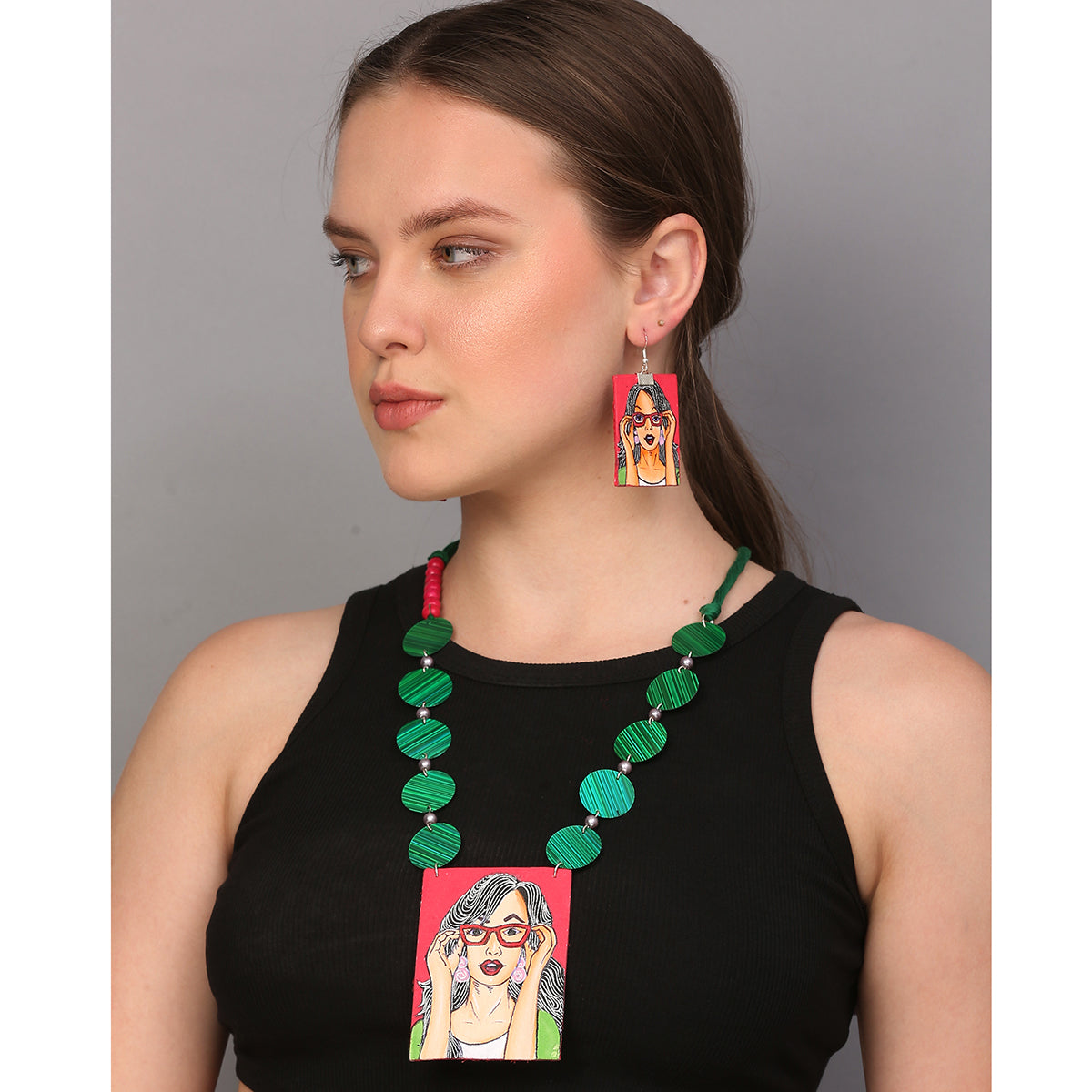 Specs Appeal Urban Naari Bohemian Multi Color Hand Painted (Necklace set) HP-NP