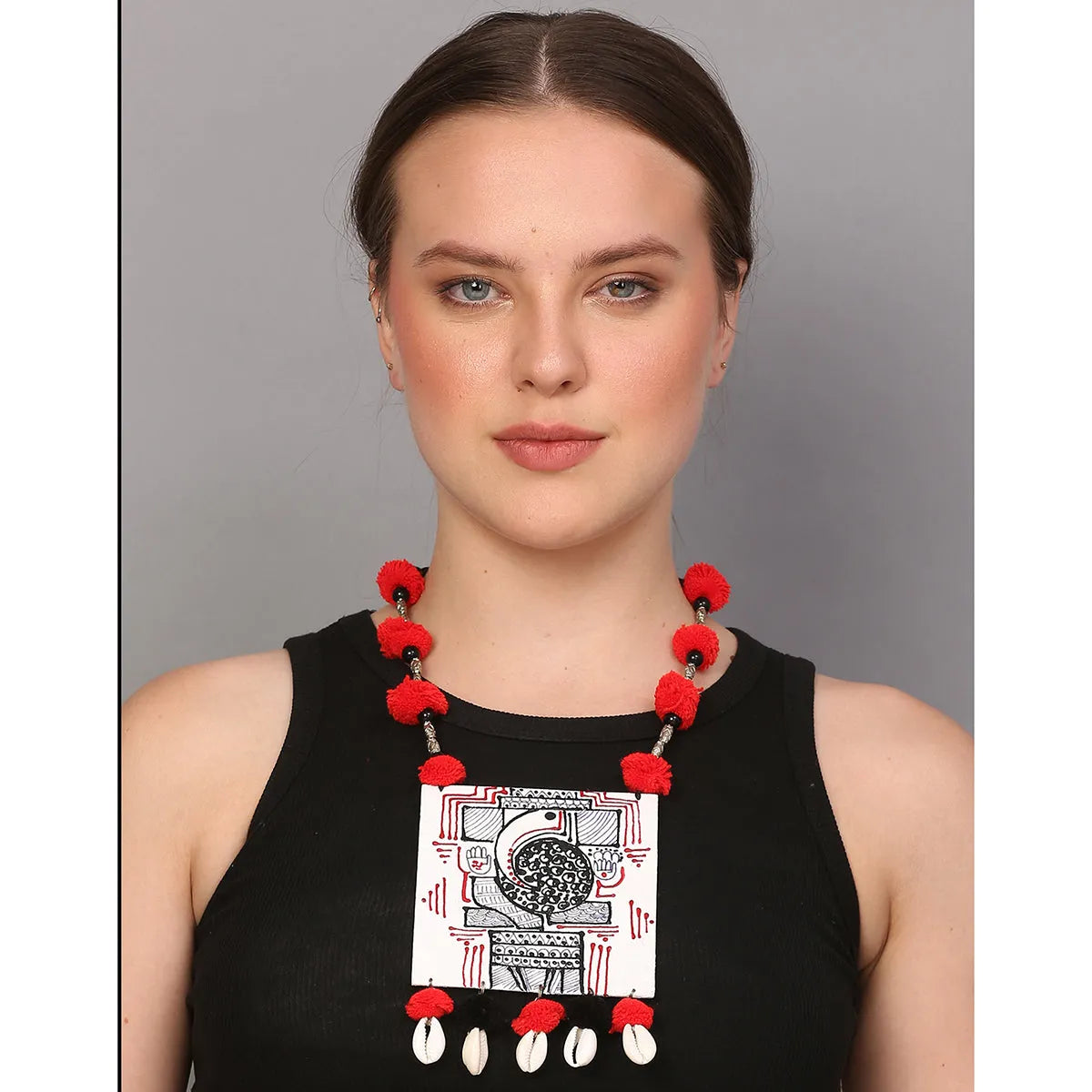 Ambikeya Mumbai Cha Ganesha Traditional Multi Color Hand Painted (Necklace) HP-NP-141