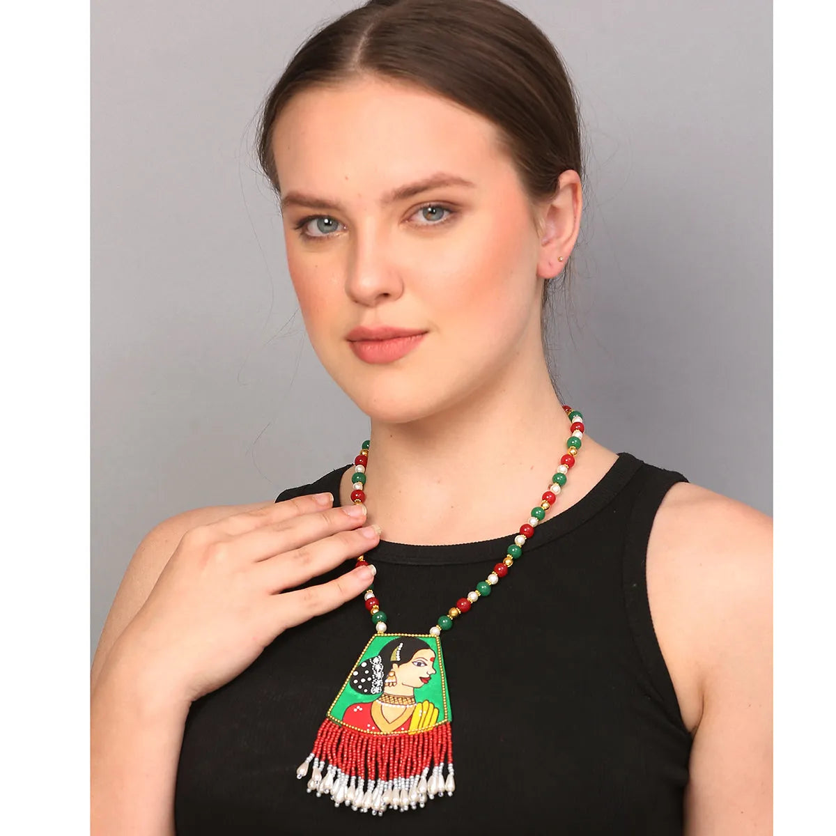 Padmini Classic Green Hand Painted (Necklace) HP-NP-160