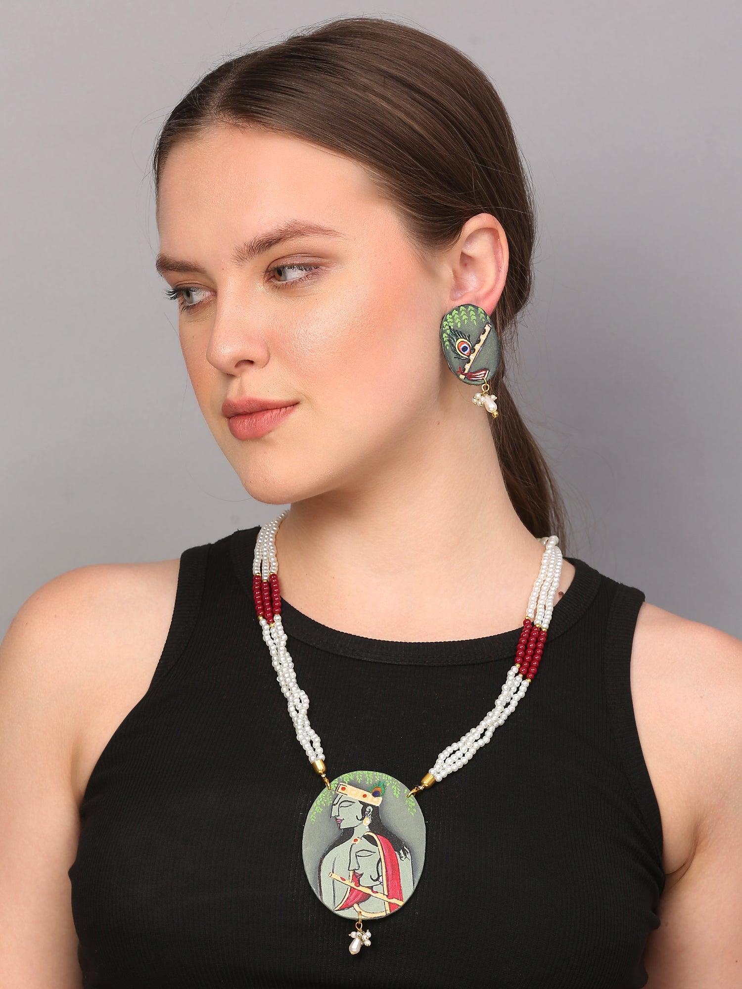 Gopi Brij Ke Kanha Traditional Multi Color Handmade (Necklace set) HP-NP