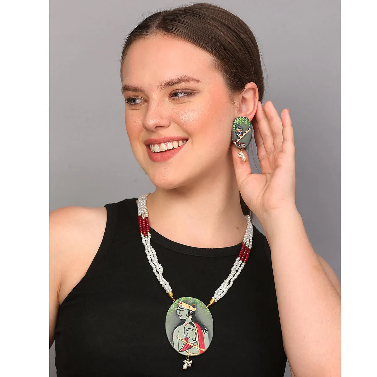 Gopi Brij Ke Kanha Traditional Multi Color Handmade (Necklace set) HP-NP