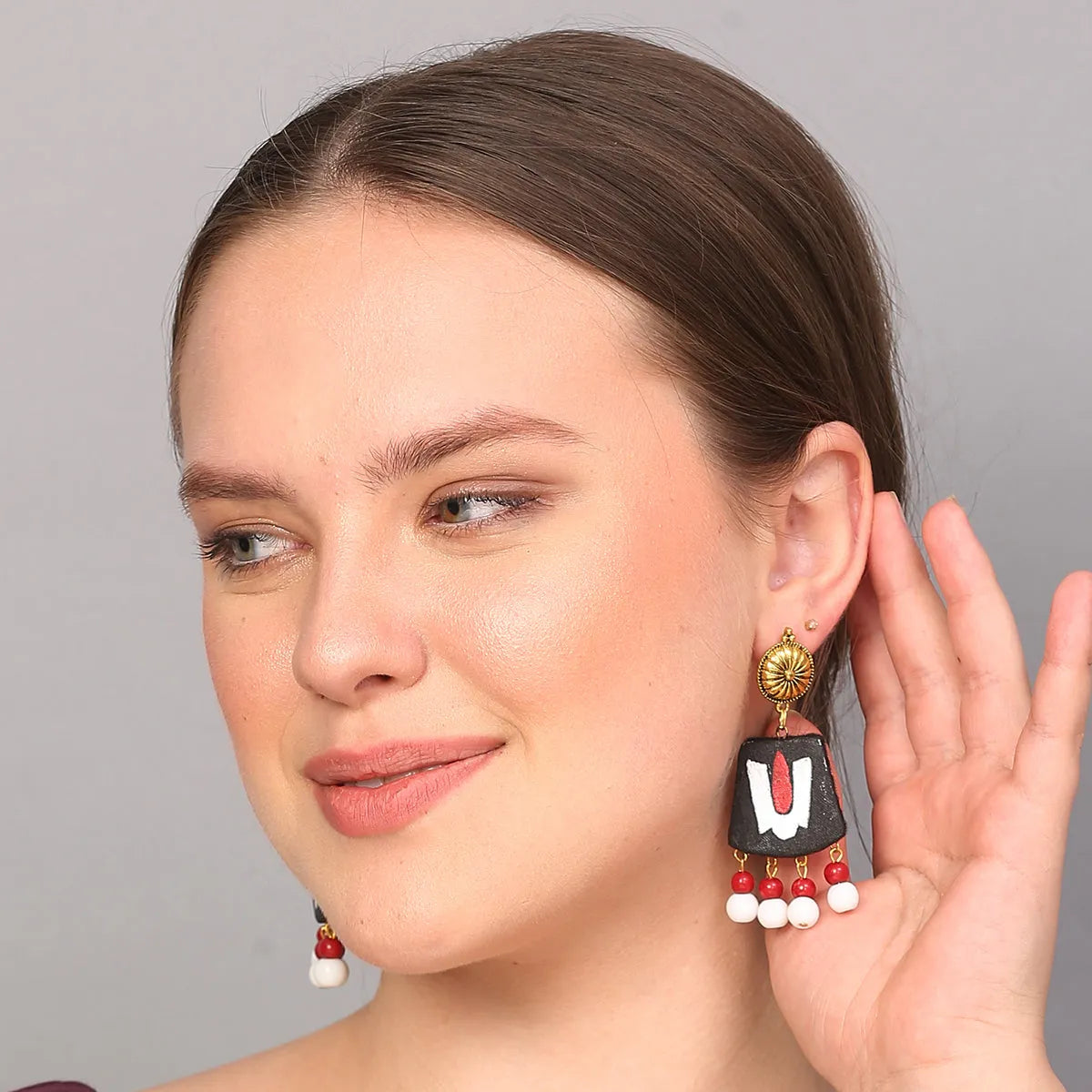 Tilak Puri Jagannath Traditional Multi Color Hand Painted Drop (Earrings) HP-ER-155