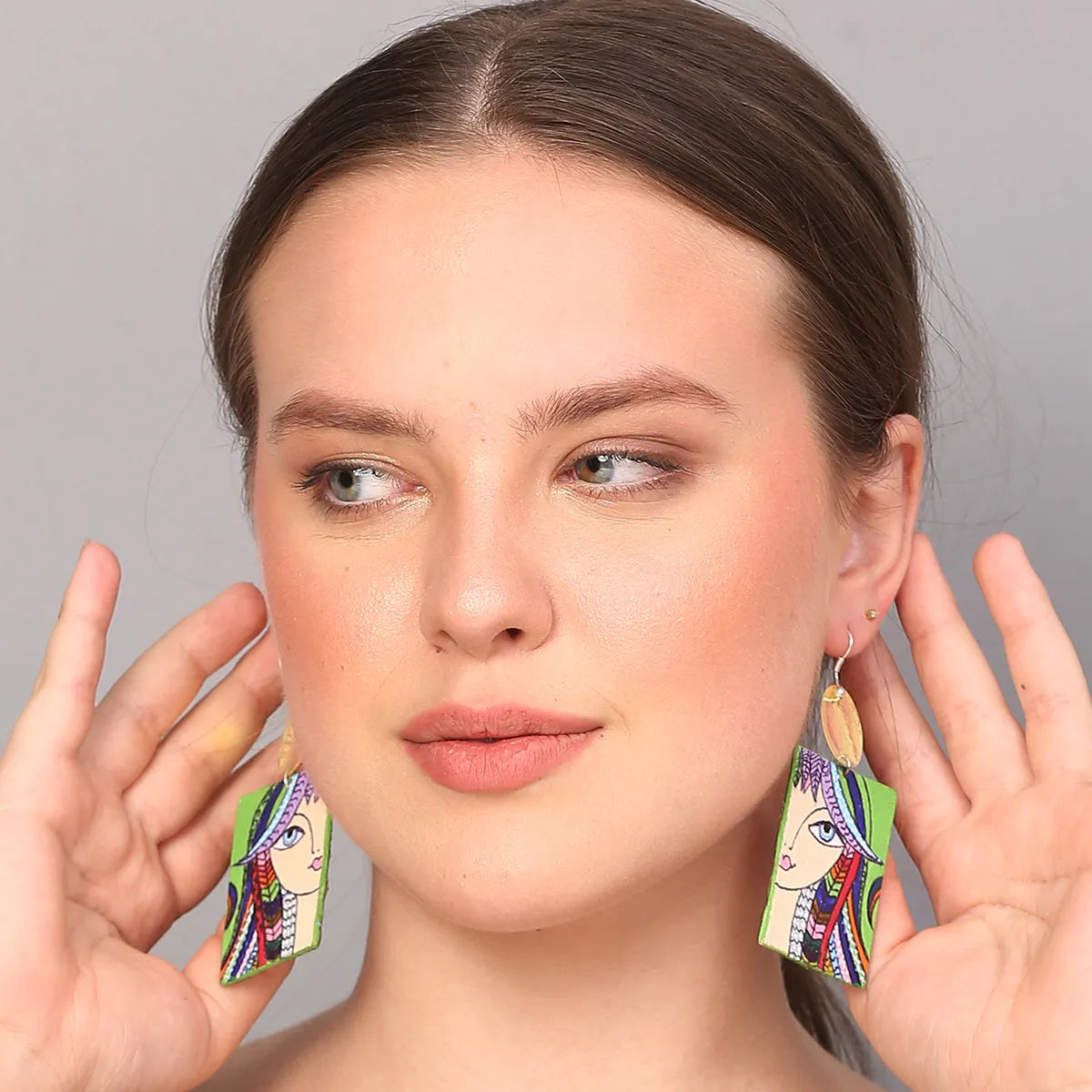 Rangeen Modern Multi Color Hand Painted Drop (Earrings) HP-ER-168