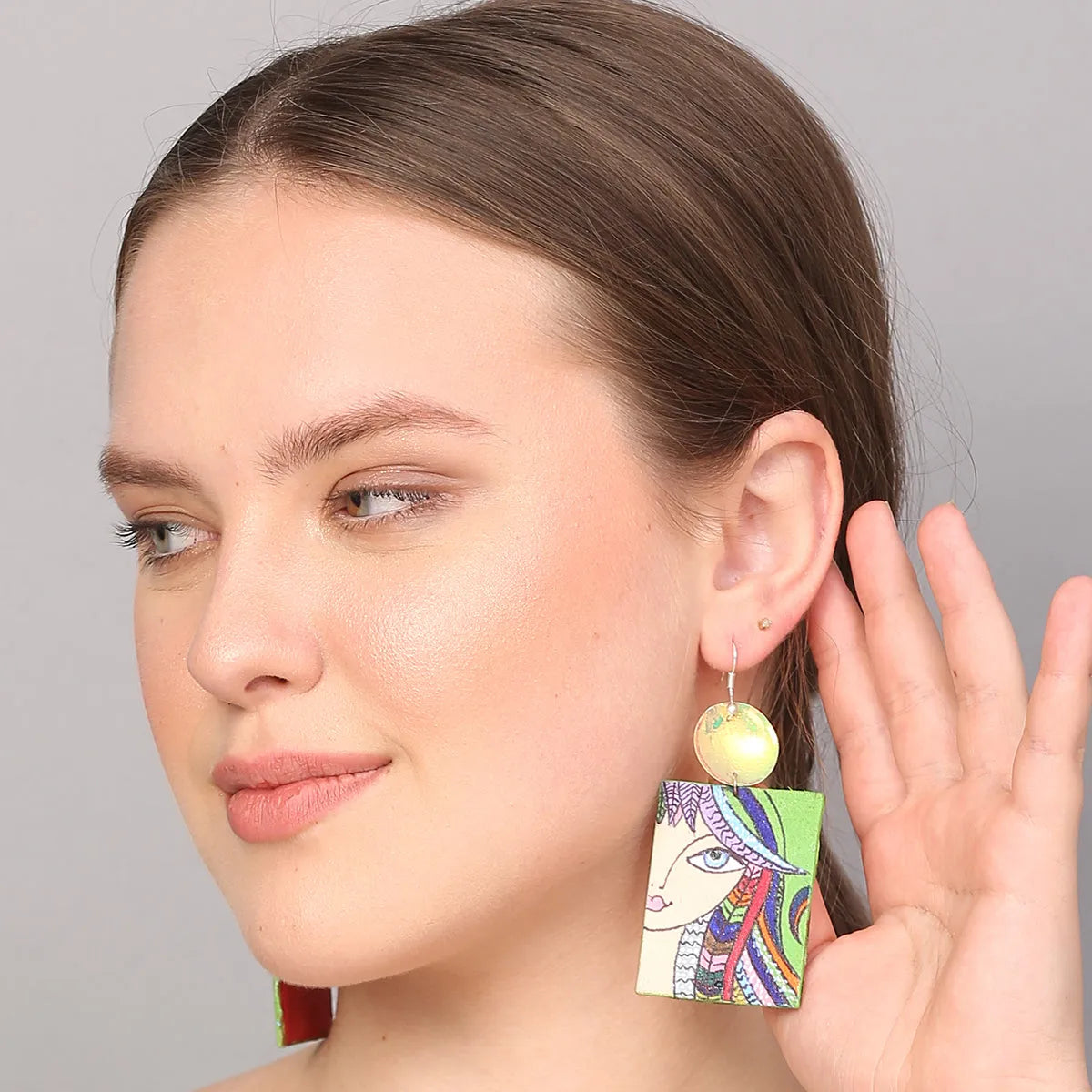 Rangeen Modern Multi Color Hand Painted Drop (Earrings) HP-ER-168