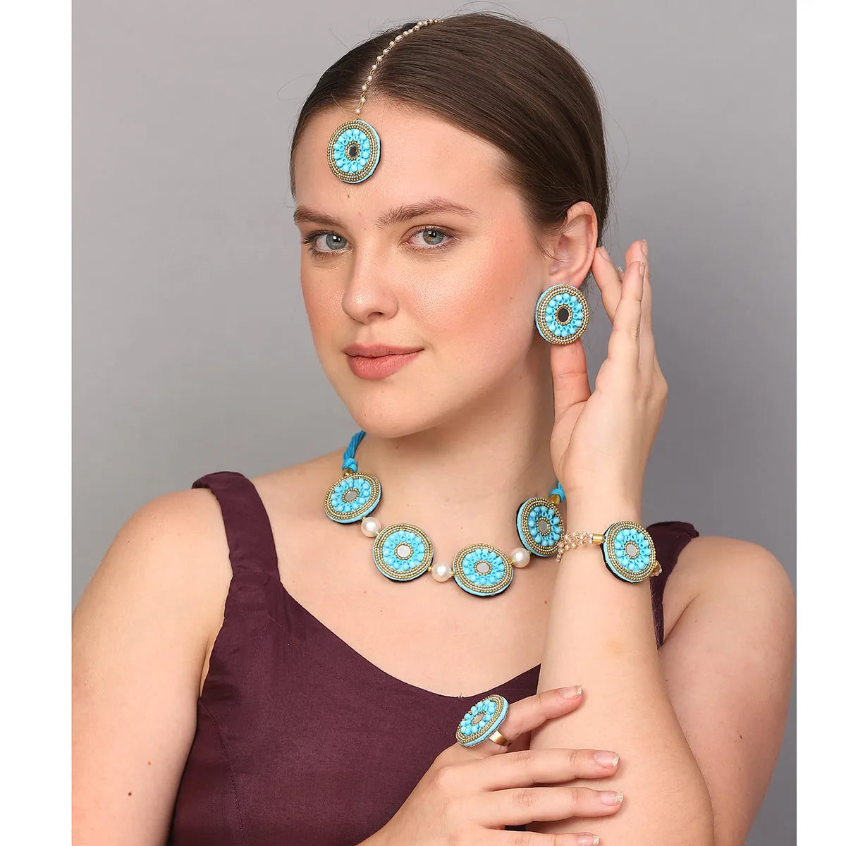 Navy Classic Multi Color Handmade (Shaadi Set) - 221