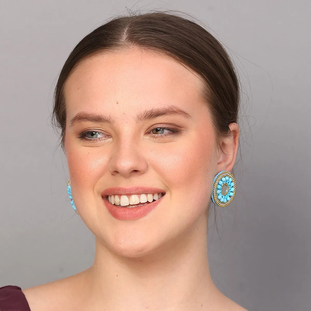 Navy Traditional Multi Color Handmade Stud (Earrings) HM-ER-052