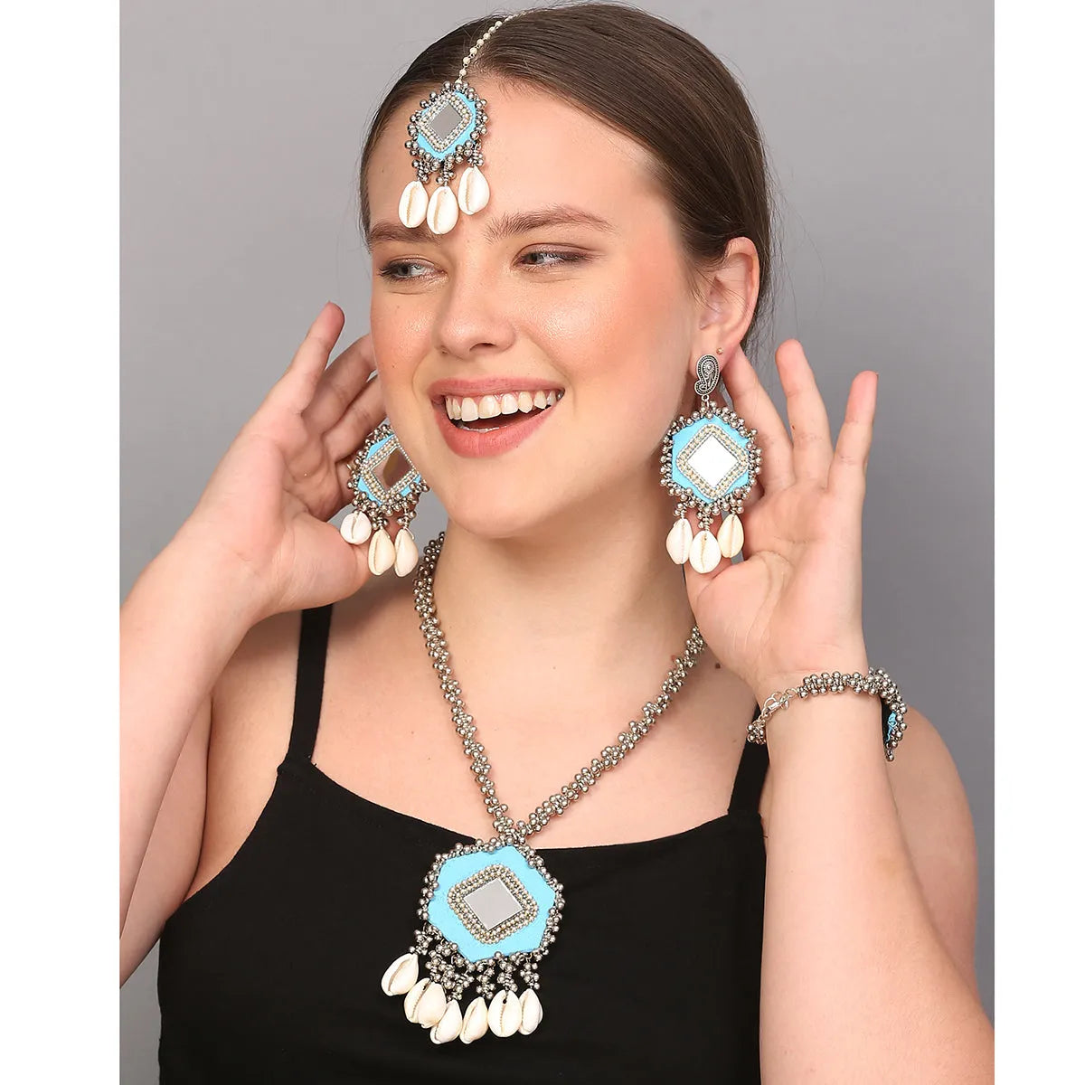 Skye Classic Multi Color Handmade Bridal Jewelry (Shaadi Set) -009