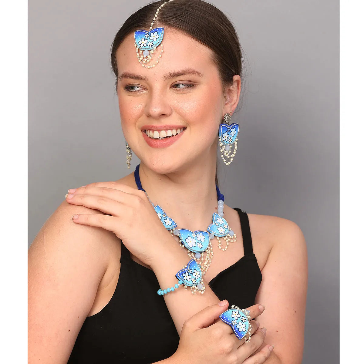 Blossom Traditional Multi Color Handmade Drop (Shaadi Set)