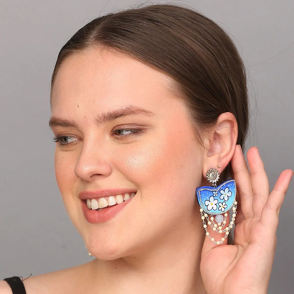 Blossom Traditional Multi Color Hand Painted Drop (Earrings) HP-ER-024