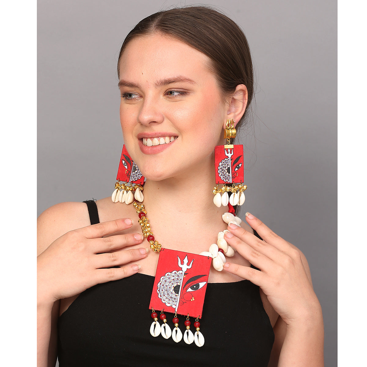 Durga Mandala Classic Multi Color Handmade (Necklace set) HP-NP