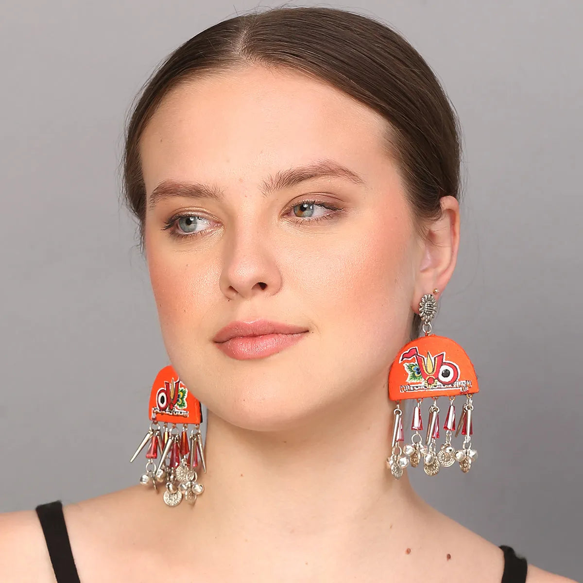 Astra Puri Jagannath Traditional Multi Color Hand Painted Drop (Earrings) HP-ER-162