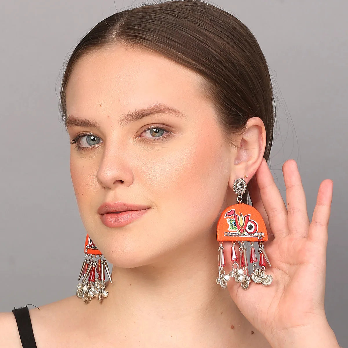 Astra Puri Jagannath Traditional Multi Color Hand Painted Drop (Earrings) HP-ER-162