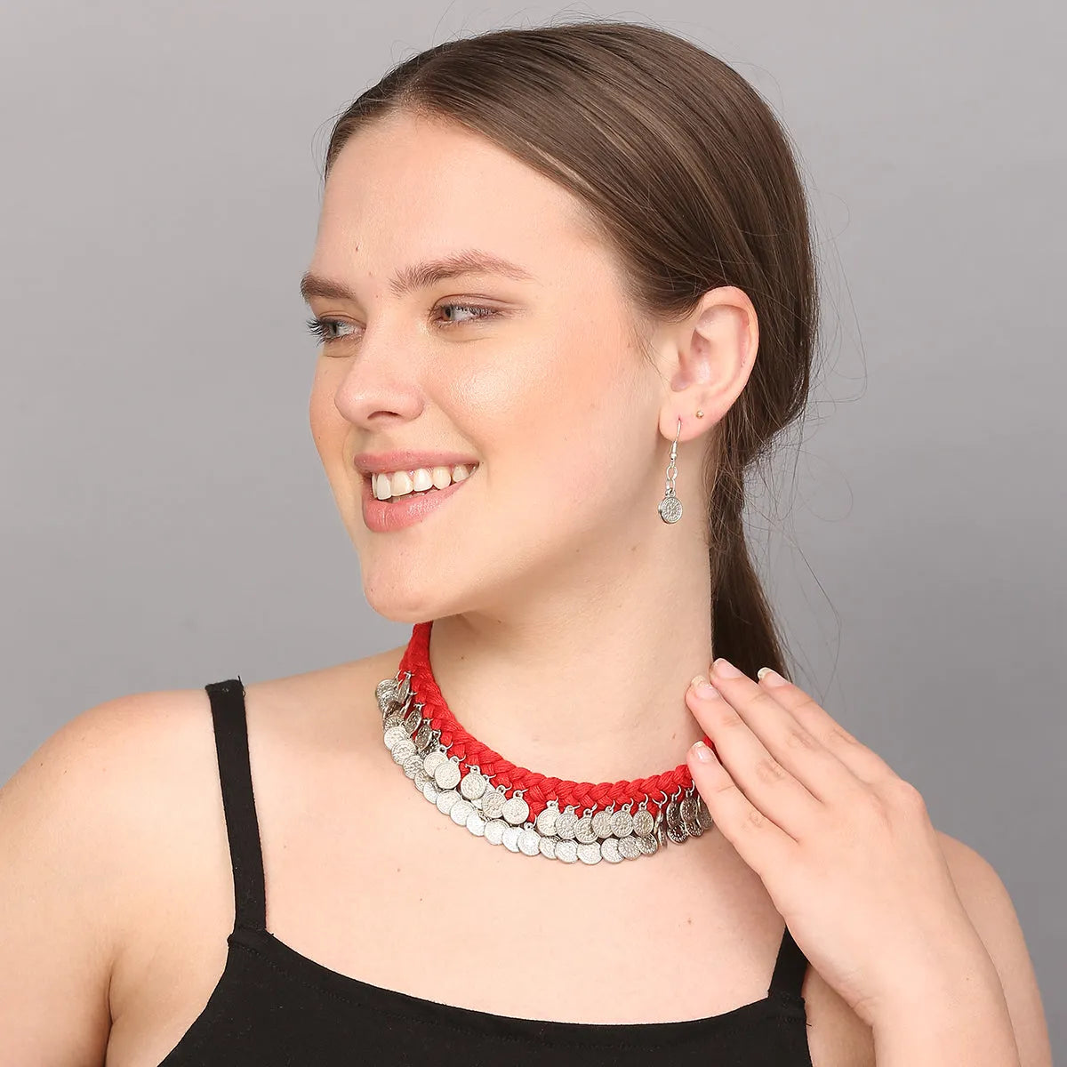 Sikka Silver Bohemian Multi Color Handmade (Choker) HM-NP-