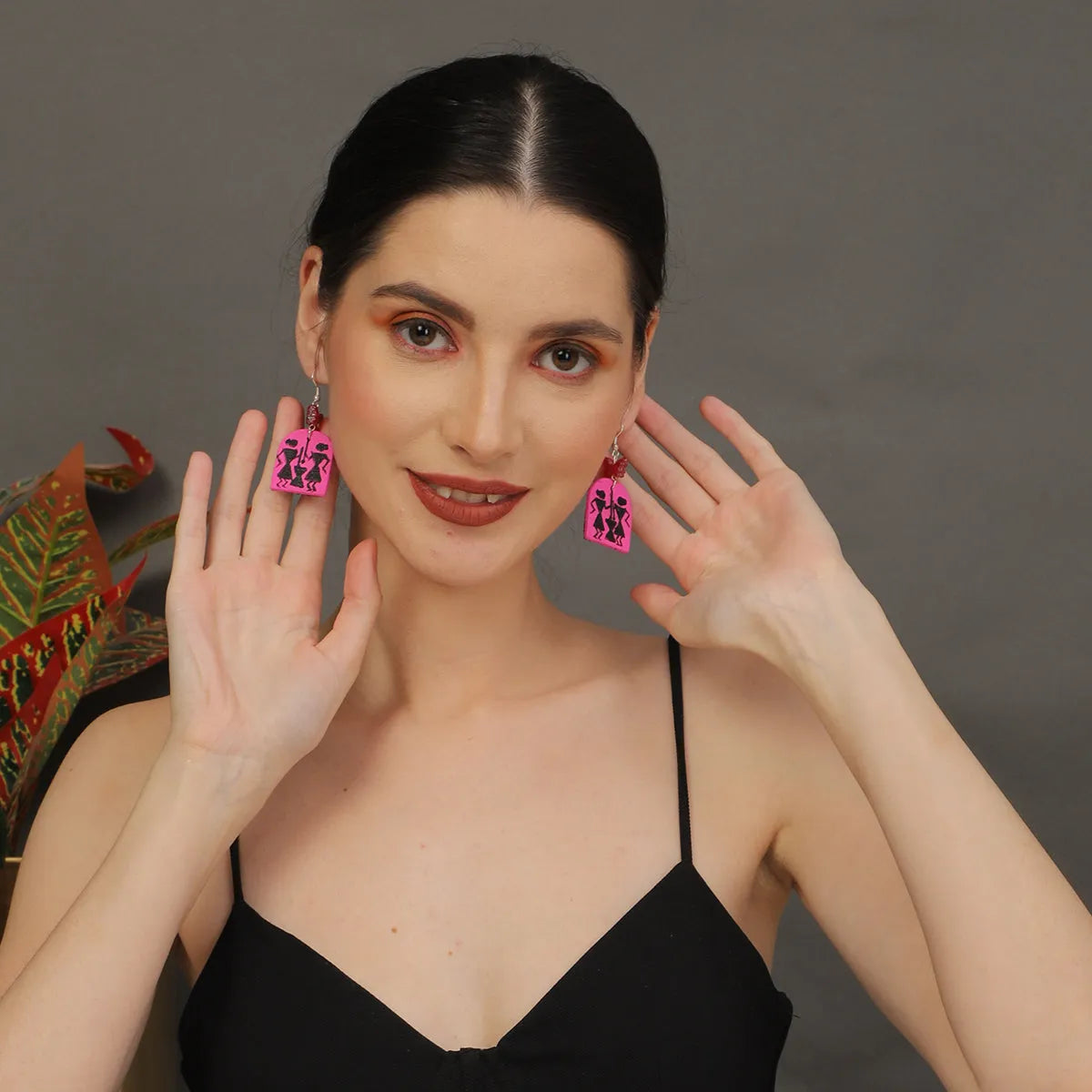 Mini Classic Multi Color Hand Painted Stud (Earrings) HP-ER-224