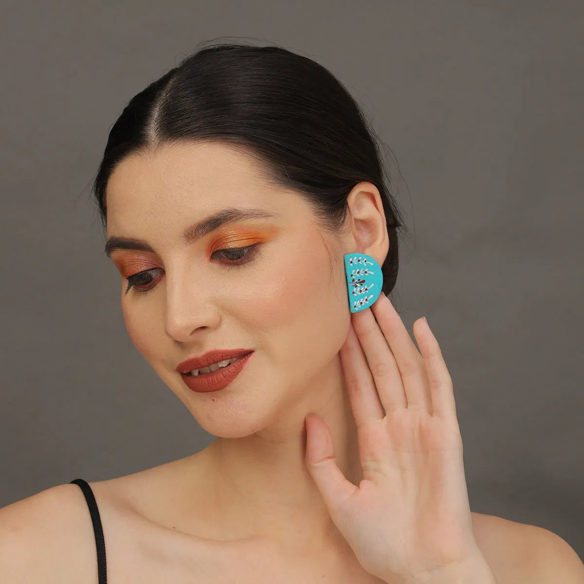 Mini Classic Multi Color Hand Painted Stud (Earrings) HP-ER-246