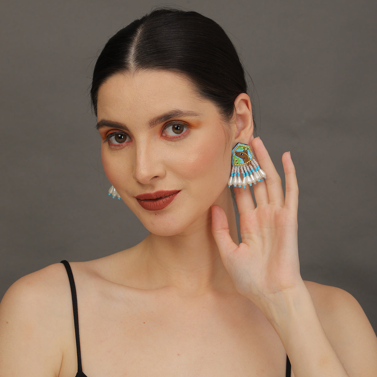 Mini Classic Multi Color Hand Painted Stud (Earrings) HP-ER-127