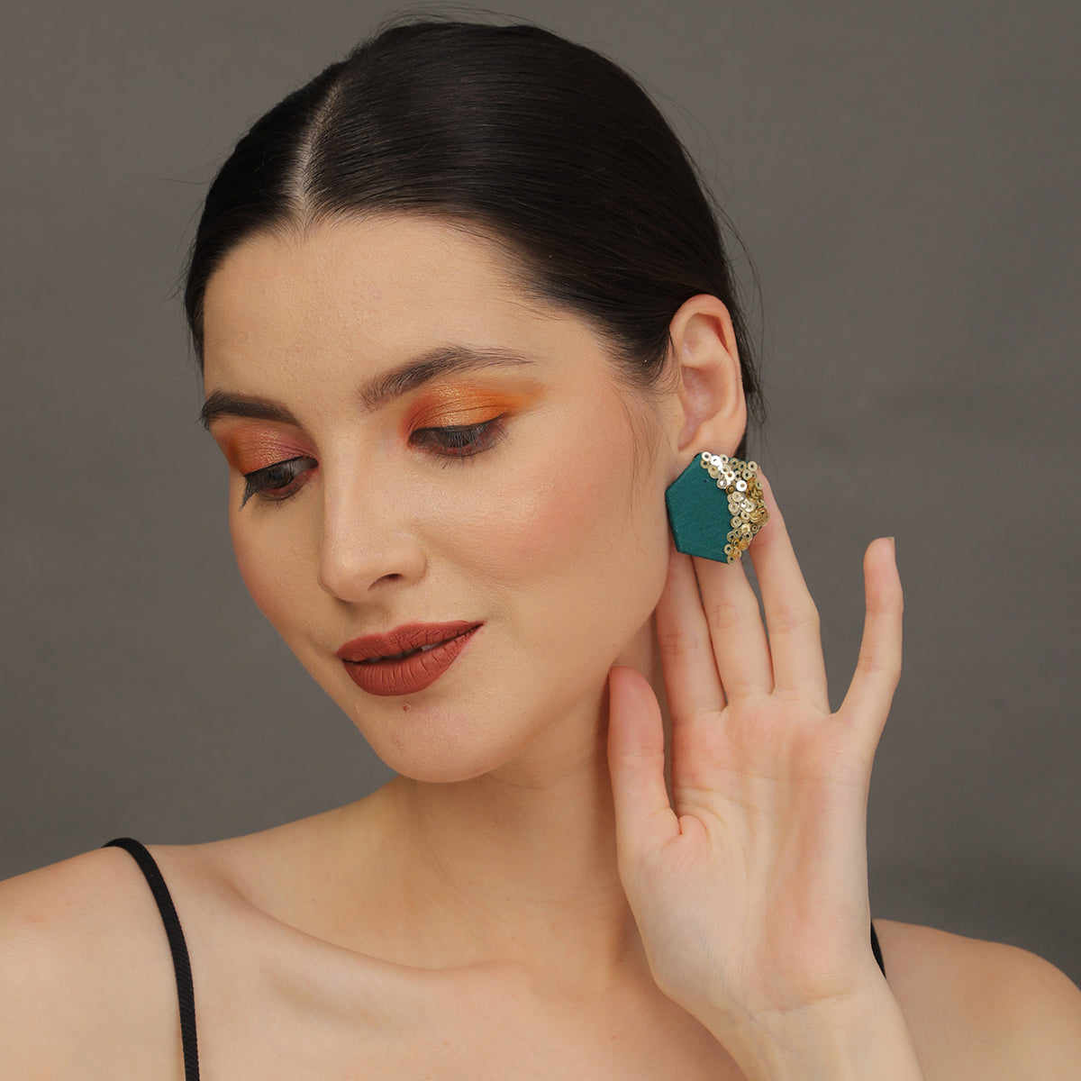 Mini Classic Multi Color Hand Painted Stud (Earrings) HP-ER-238