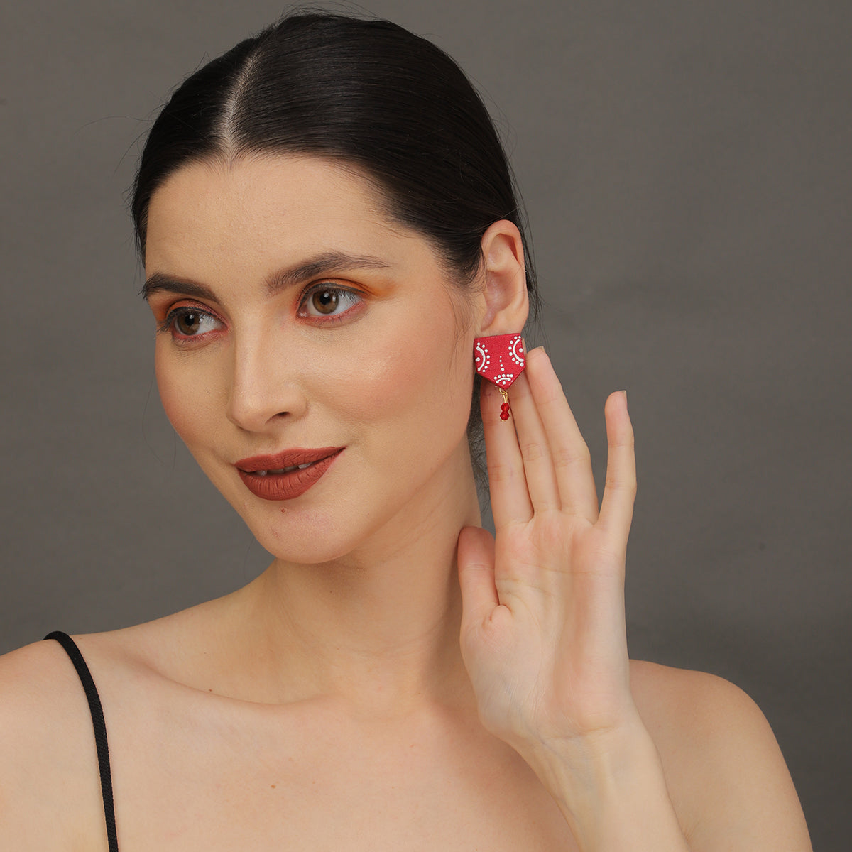 Mini Classic Multi Color Hand Painted Stud (Earrings) HP-ER-219