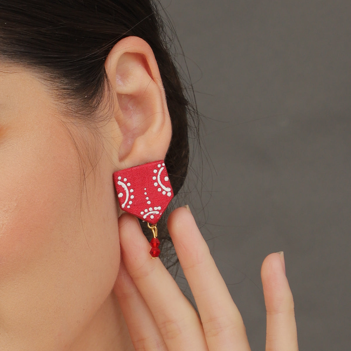 Mini Classic Multi Color Hand Painted Stud (Earrings) HP-ER-219