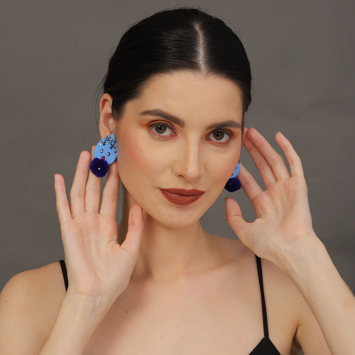 Mini Classic Multi Color Hand Painted Stud (Earrings) HP-ER-215