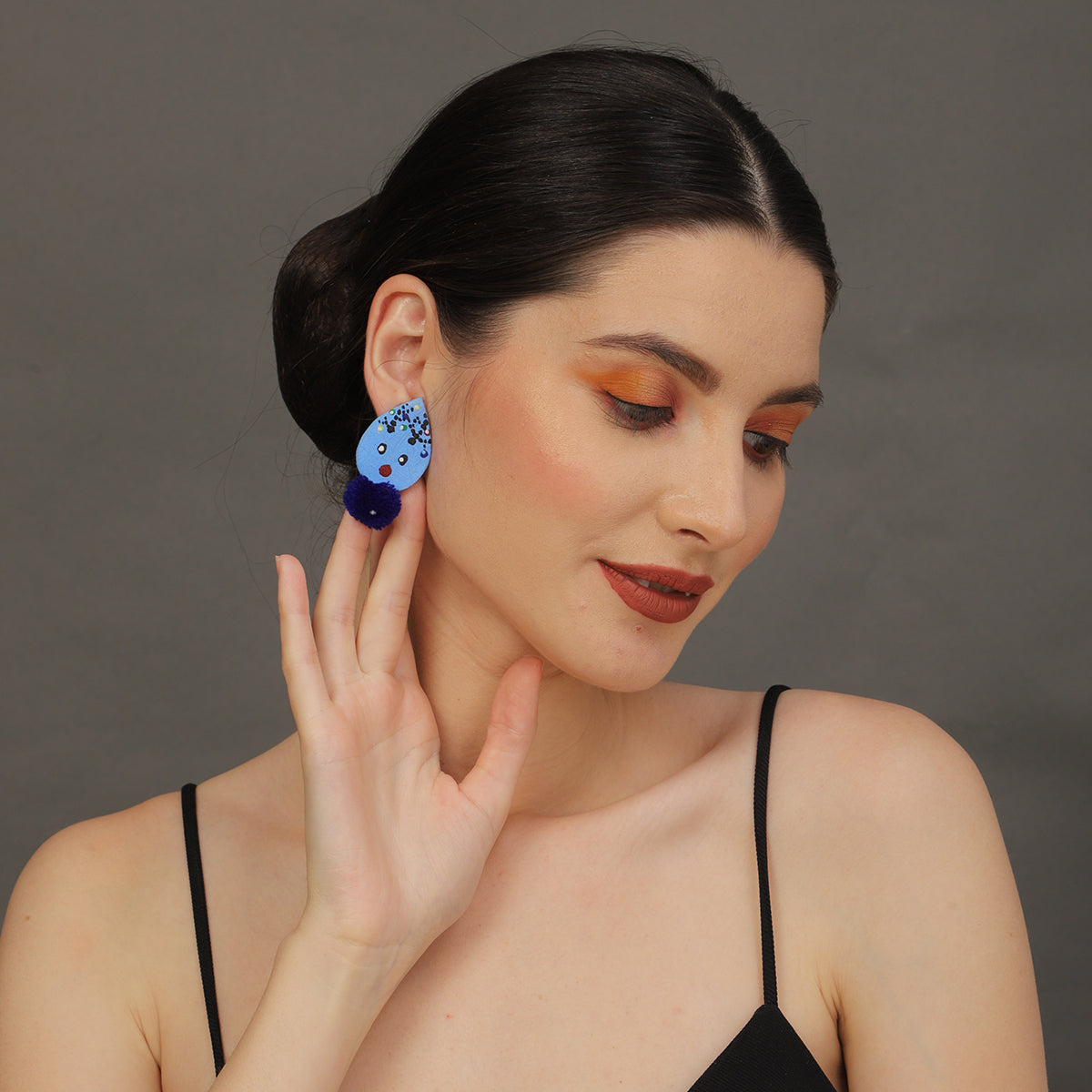 Mini Classic Multi Color Hand Painted Stud (Earrings) HP-ER-215
