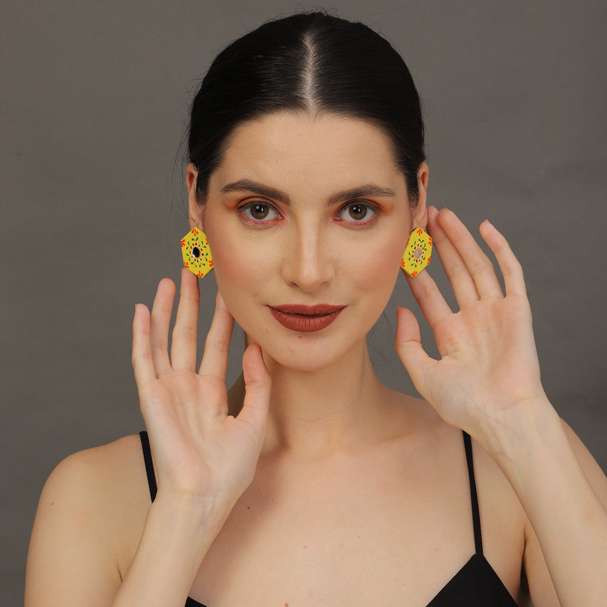 Mini Classic Multi Color Hand Painted Stud (Earrings) HP-ER-217