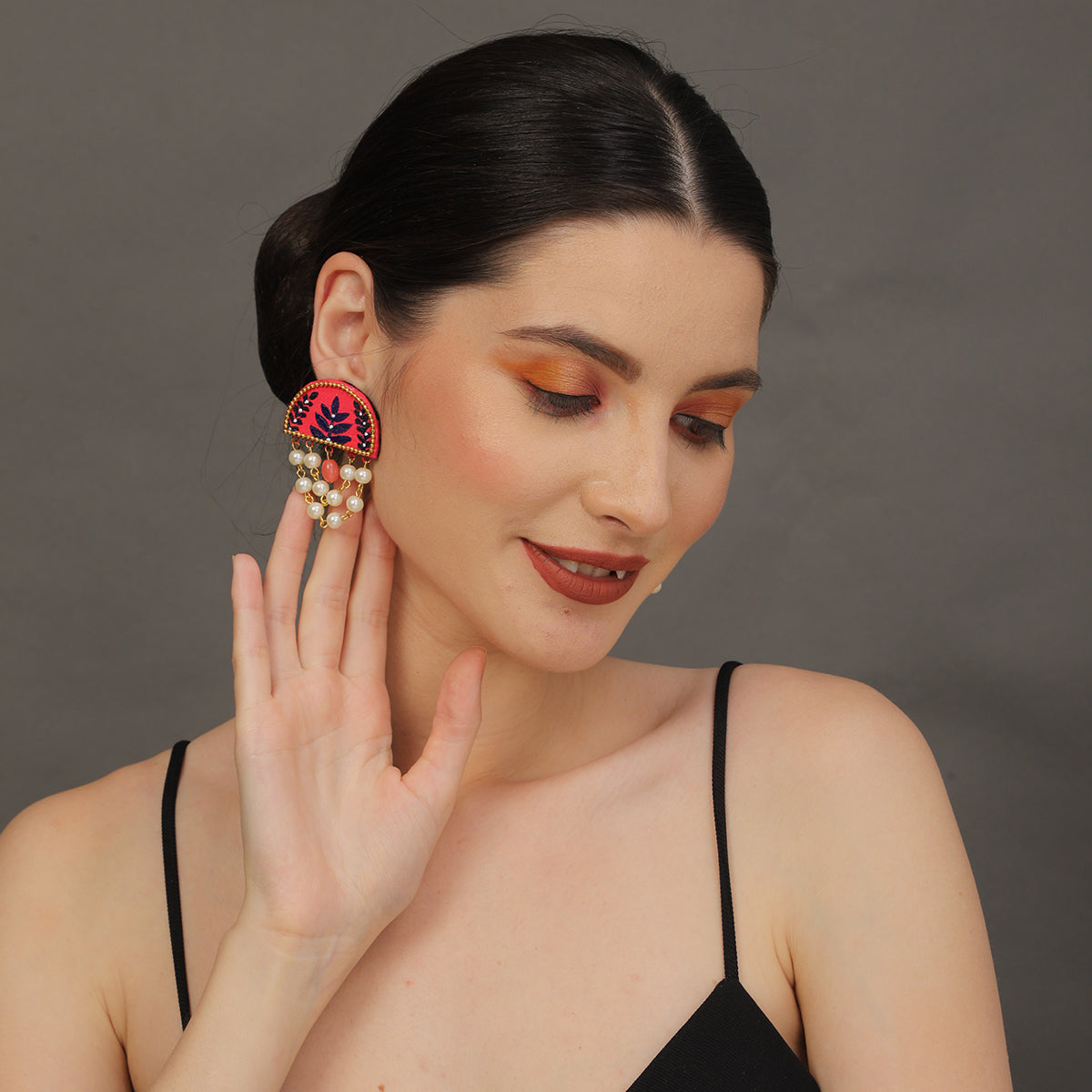 Mini Classic Multi Color Hand Painted Stud (Earrings) HP-ER-130