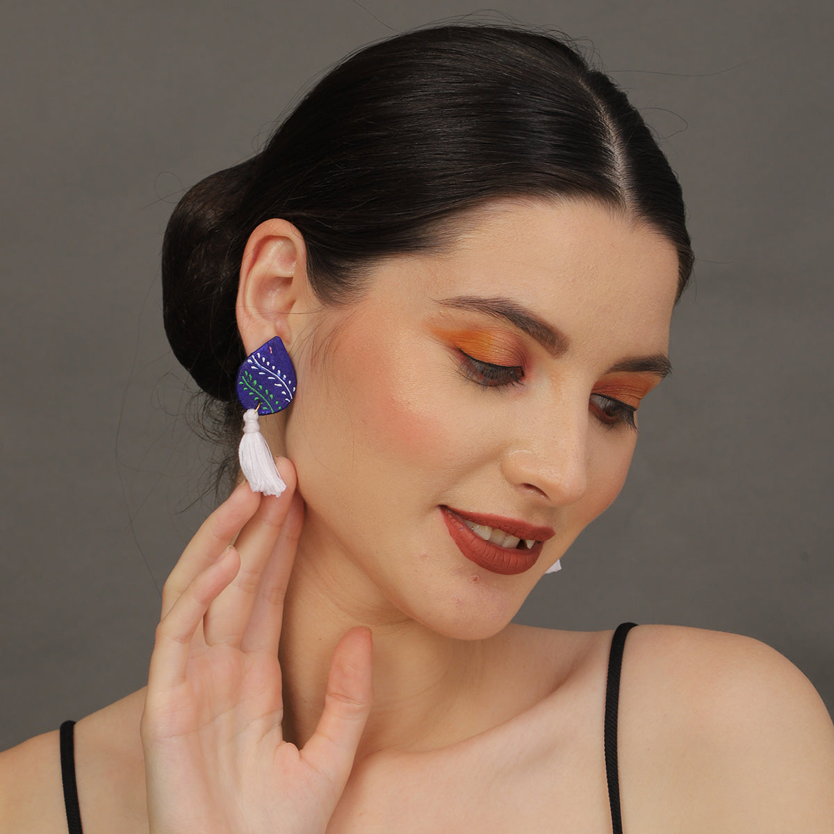 Mini Classic Multi Color Hand Painted Stud (Earrings) HP-ER-222
