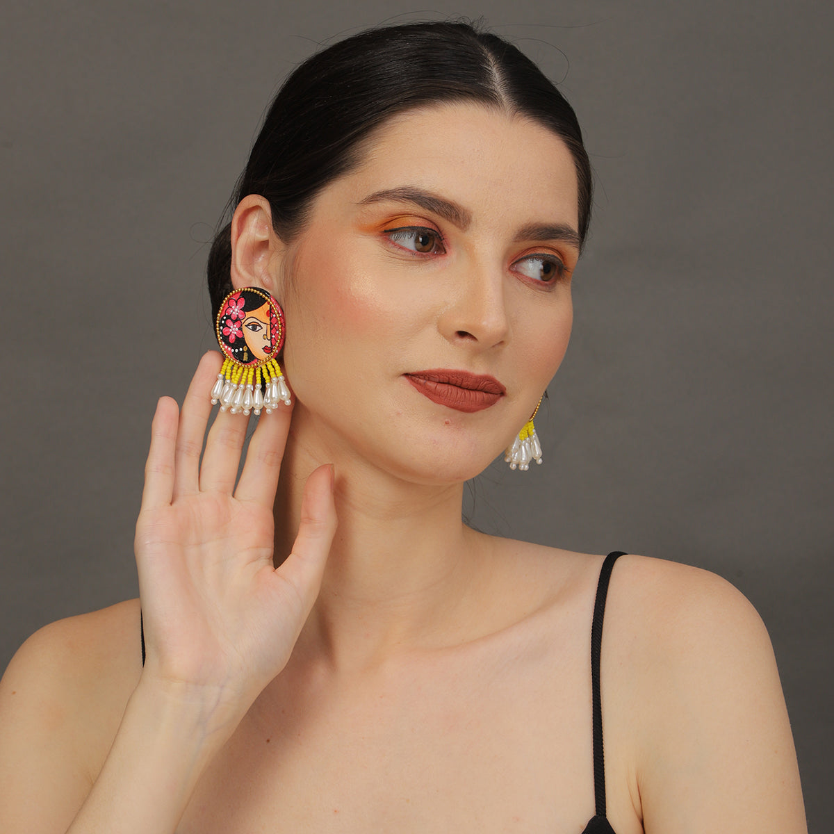 Mini Classic Multi Color Hand Painted Stud (Earrings) HP-ER-113