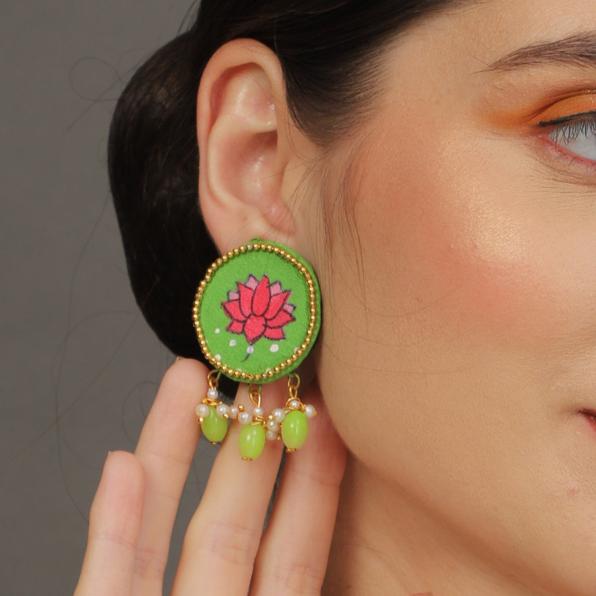 Mini Classic Multi Color Hand Painted Stud (Earrings) HP-ER-120