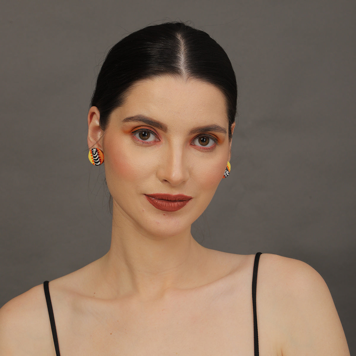 Mini Classic Multi Color Hand Painted Stud (Earrings) HP-ER-221