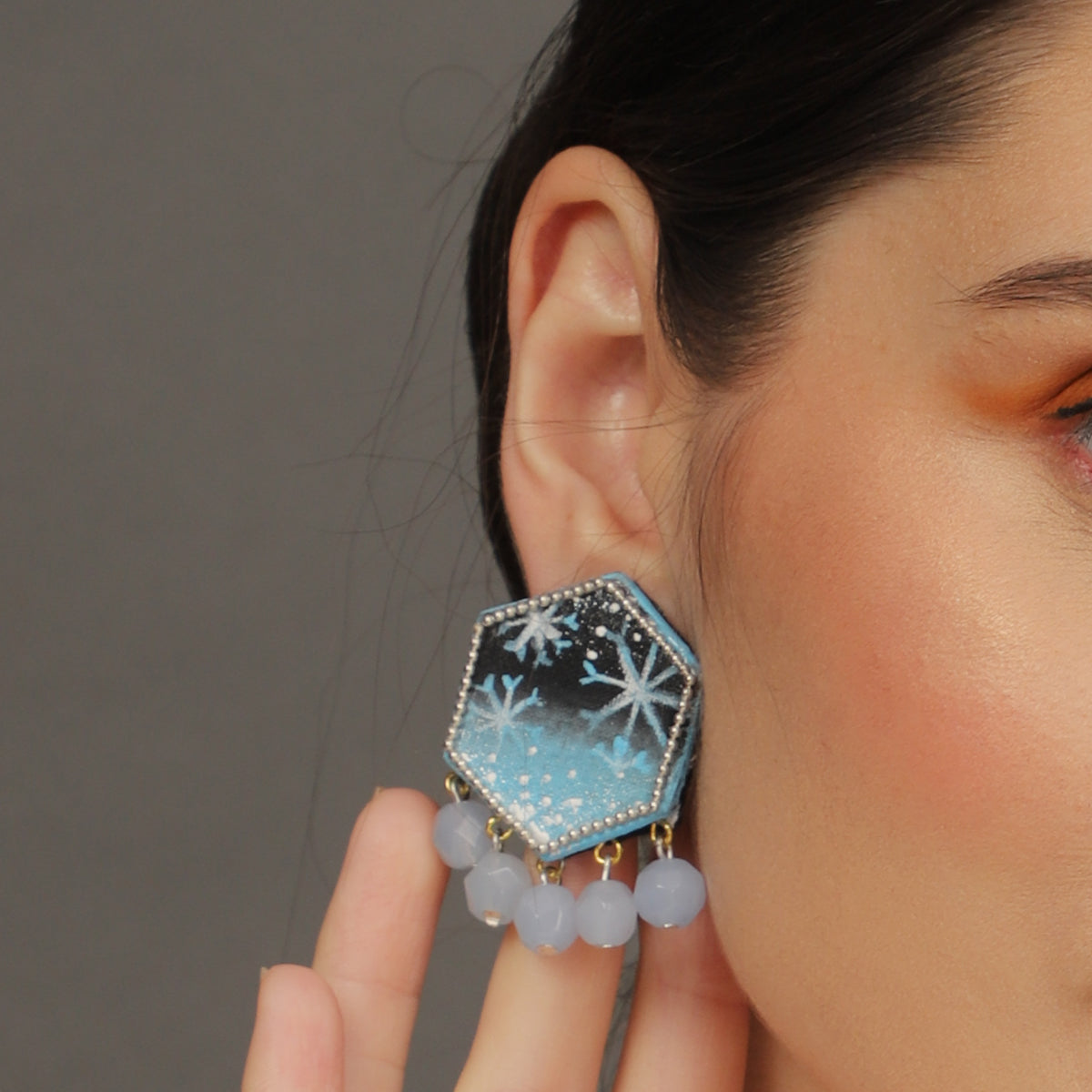 Mini Classic Multi Color Hand Painted Stud (Earrings) HP-ER-242