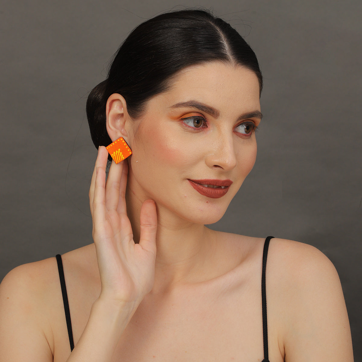 Mini Classic Multi Color Hand Painted Stud (Earrings) HP-ER-218
