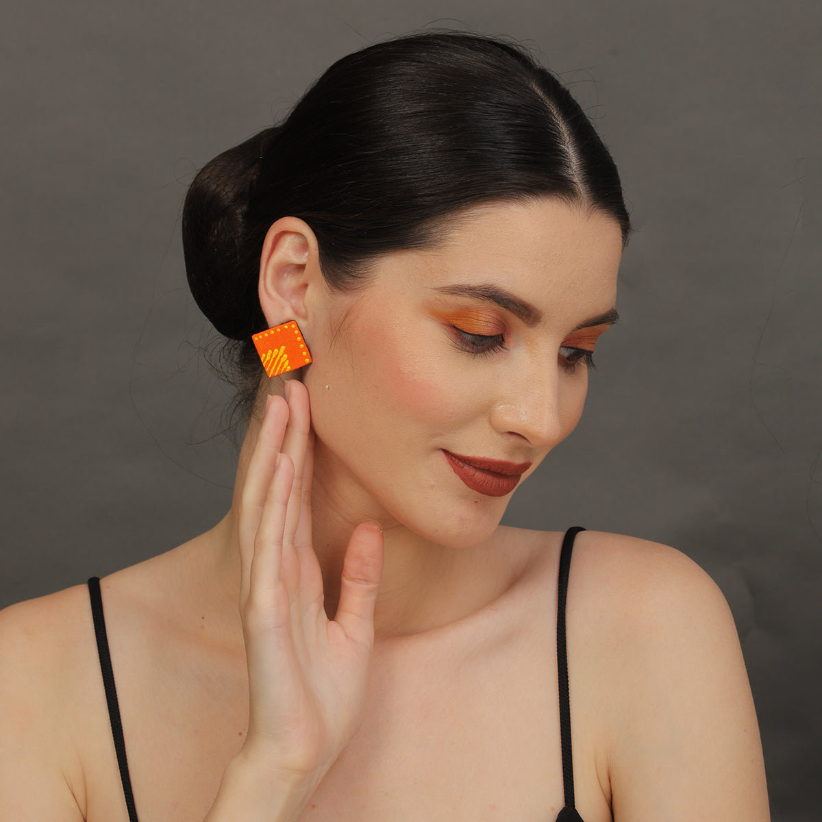 Mini Classic Multi Color Hand Painted Stud (Earrings) HP-ER-218