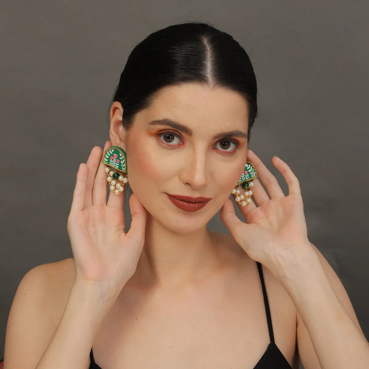 Mini Classic Multi Color Hand Painted Stud (Earrings) HP-ER-129