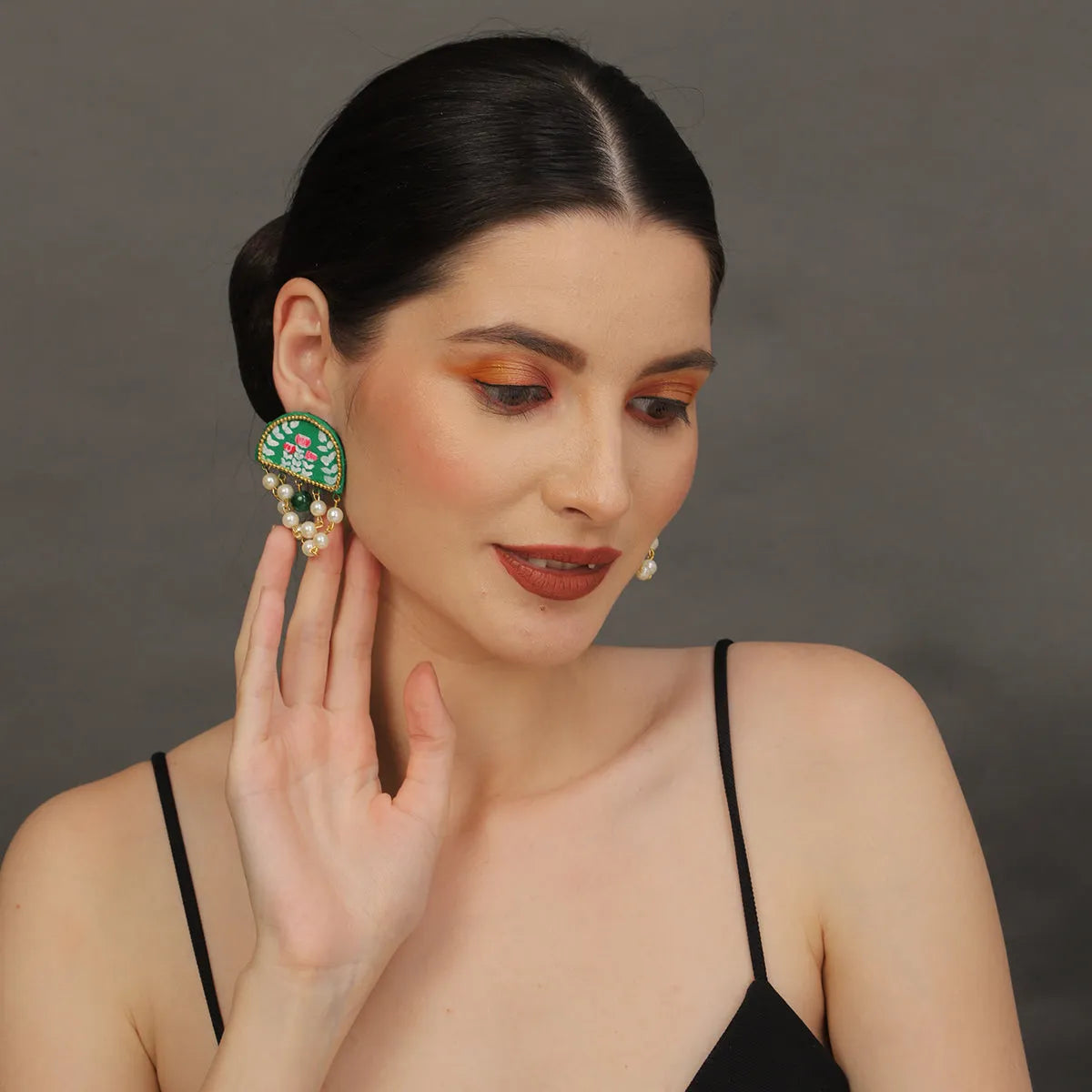 Mini Classic Multi Color Hand Painted Stud (Earrings) HP-ER-129