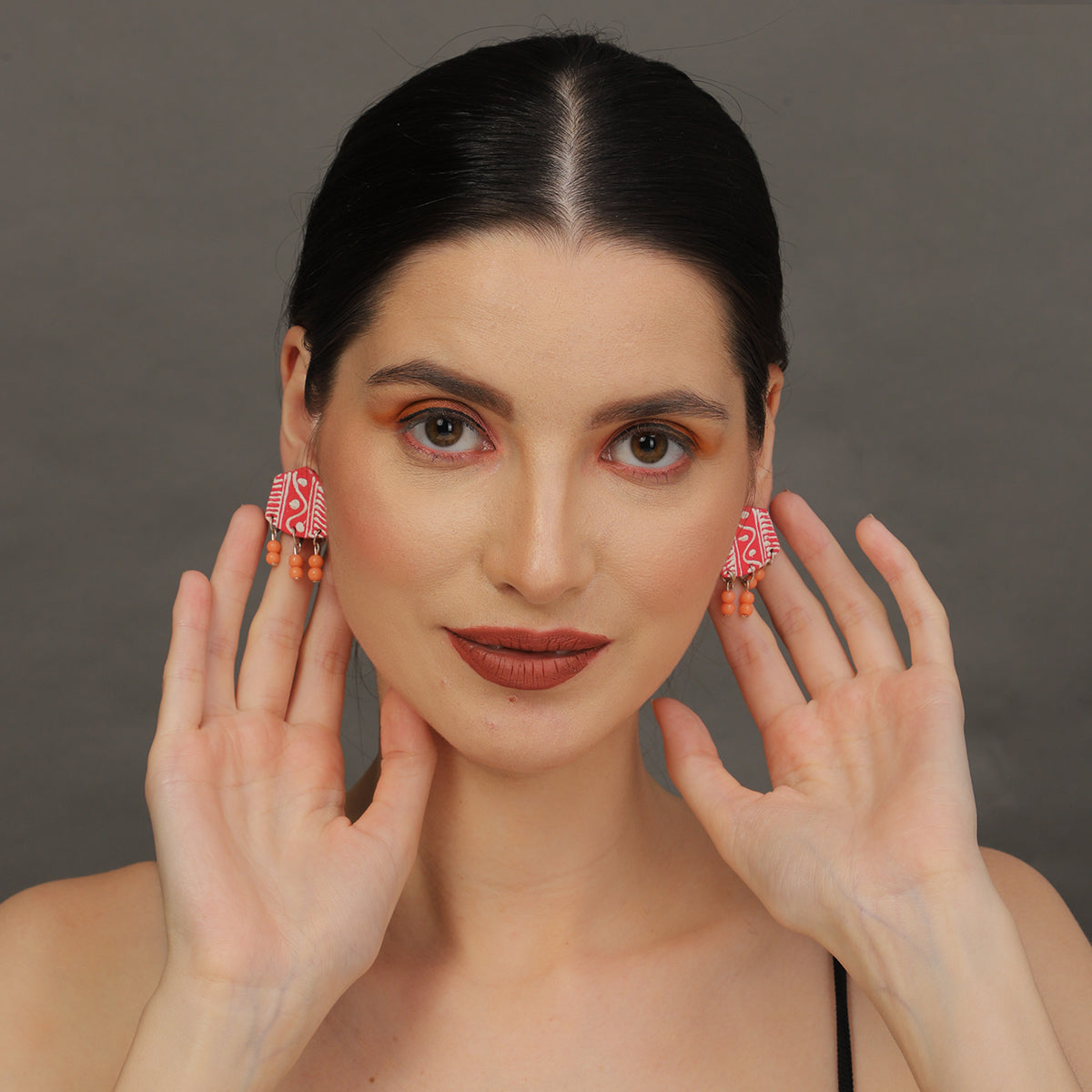 Mini Classic Multi Color Hand Painted Stud (Earrings) HP-ER-229