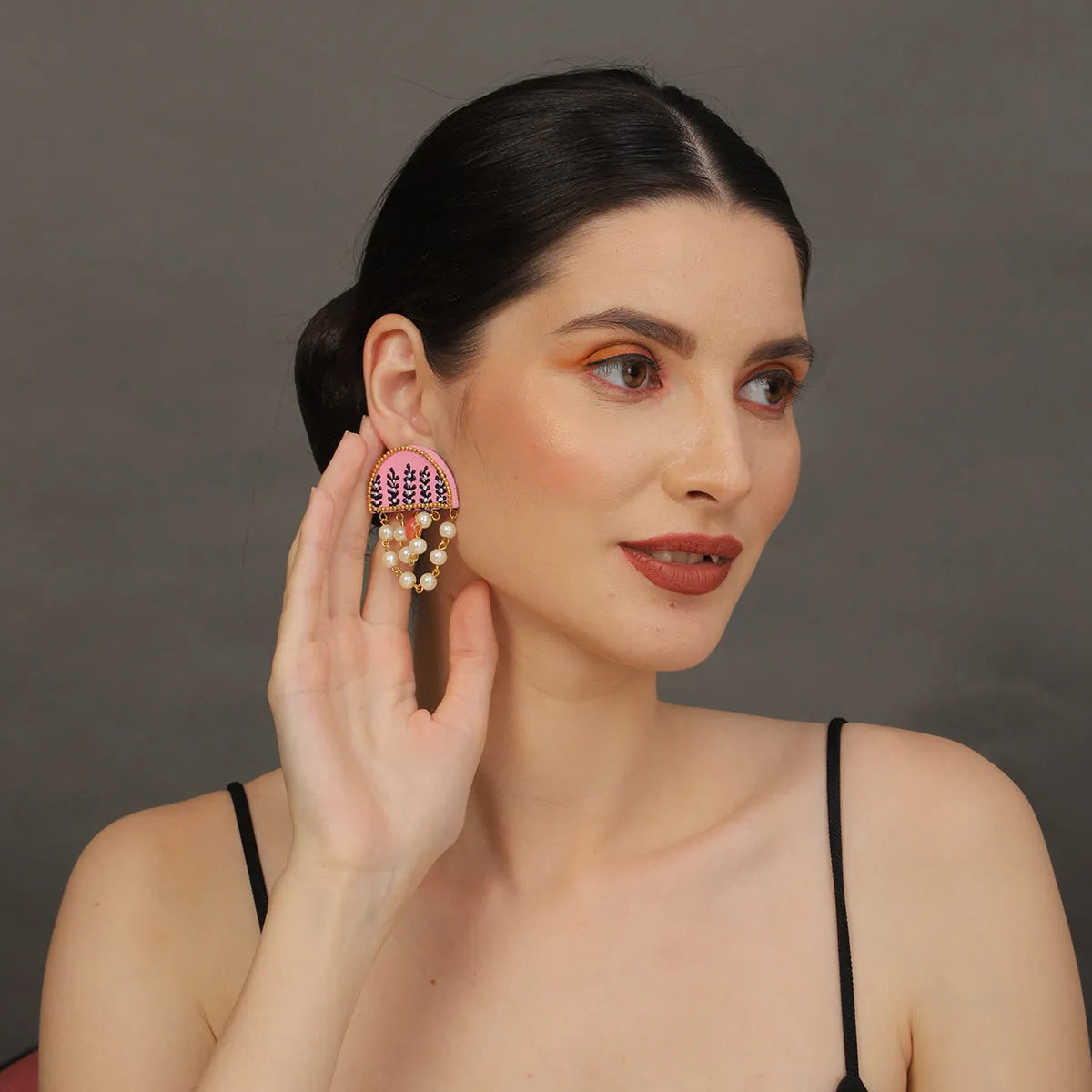 Mini Classic Multi Color Hand Painted Stud (Earrings) HP-ER-131