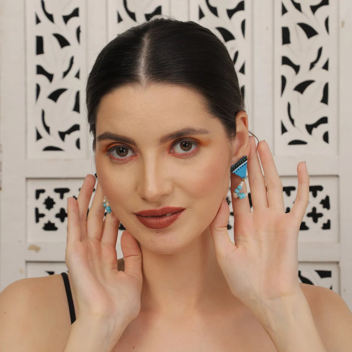 Mini Classic Multi Color Hand Painted Stud (Earrings) HP-ER-231
