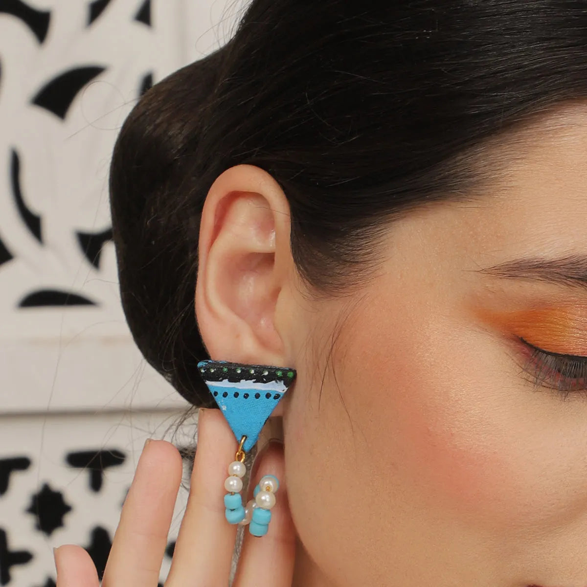 Mini Classic Multi Color Hand Painted Stud (Earrings) HP-ER-231