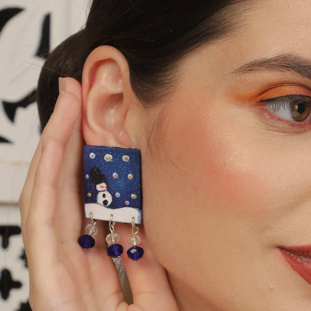 Mini Classic Multi Color Hand Painted Stud (Earrings) HP-ER-245