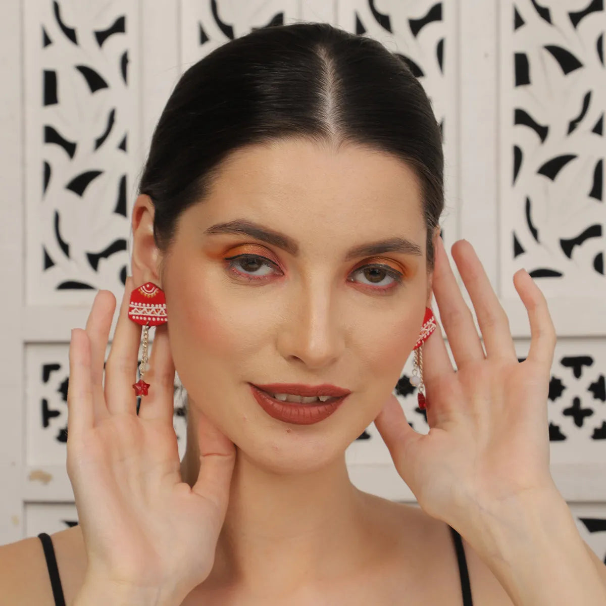 Mini Classic Multi Color Hand Painted Stud (Earrings) HP-ER-234